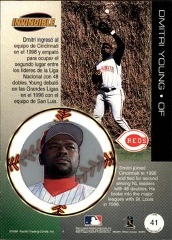 1999 Pacific Invincible - Opening Day #41 Dmitri Young  Back
