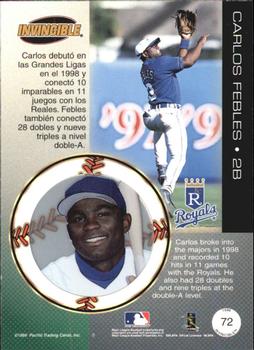 1999 Pacific Invincible - Opening Day #72 Carlos Febles  Back