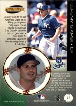 1999 Pacific Invincible - Opening Day #73 Jeremy Giambi  Back