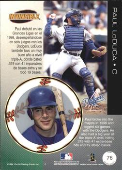1999 Pacific Invincible - Opening Day #76 Paul Lo Duca Back
