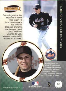 1999 Pacific Invincible - Opening Day #98 Robin Ventura  Back