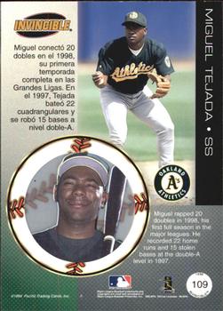 1999 Pacific Invincible - Opening Day #109 Miguel Tejada  Back