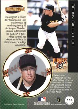 1999 Pacific Invincible - Opening Day #114 Brian Giles  Back