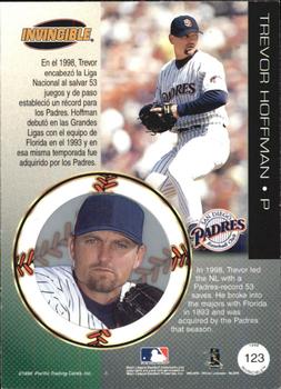 1999 Pacific Invincible - Opening Day #123 Trevor Hoffman  Back