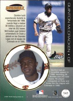 1999 Pacific Invincible - Opening Day #141 Quinton McCracken  Back
