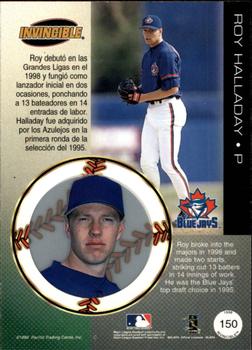 1999 Pacific Invincible - Opening Day #150 Roy Halladay  Back
