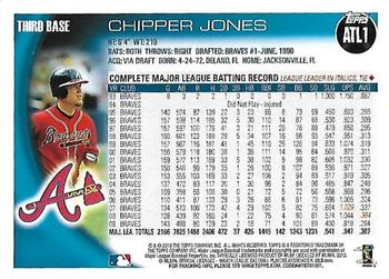 2010 Topps Atlanta Braves #ATL1 Chipper Jones Back