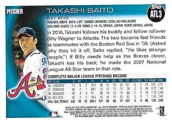 2010 Topps Atlanta Braves #ATL3 Takashi Saito Back
