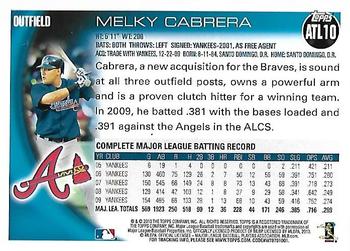 2010 Topps Atlanta Braves #ATL10 Melky Cabrera Back