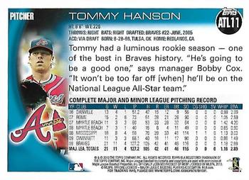 2010 Topps Atlanta Braves #ATL11 Tommy Hanson Back