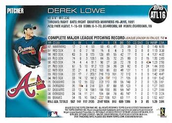 2010 Topps Atlanta Braves #ATL16 Derek Lowe Back