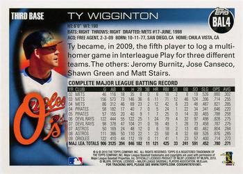 2010 Topps Baltimore Orioles #BAL4 Ty Wigginton Back