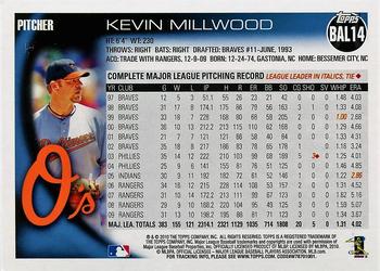 2010 Topps Baltimore Orioles #BAL14 Kevin Millwood Back