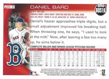 2010 Topps Boston Red Sox #BOS16 Daniel Bard Back