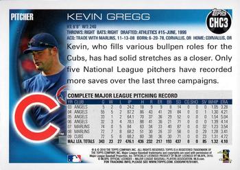 2010 Topps Chicago Cubs #CHC3 Kevin Gregg Back
