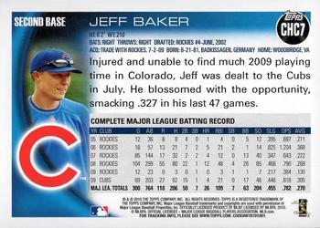 2010 Topps Chicago Cubs #CHC7 Jeff Baker Back