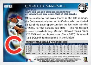 2010 Topps Chicago Cubs #CHC12 Carlos Marmol Back