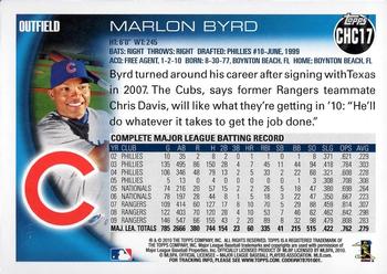 2010 Topps Chicago Cubs #CHC17 Marlon Byrd Back