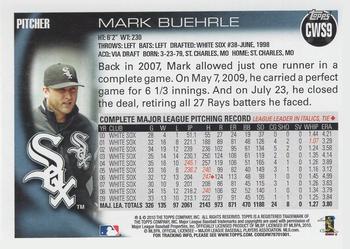 2010 Topps Chicago White Sox #CWS9 Mark Buehrle Back
