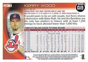 2010 Topps Cleveland Indians #CLE5 Kerry Wood Back