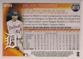 2010 Topps Detroit Tigers #DET10 Wilkin Ramirez Back