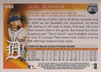 2010 Topps Detroit Tigers #DET13 Joel Zumaya Back