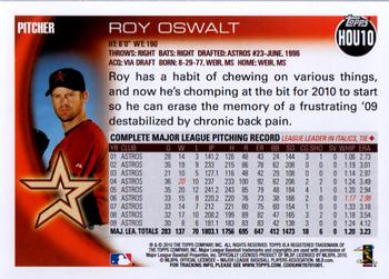 2010 Topps Houston Astros #HOU10 Roy Oswalt Back
