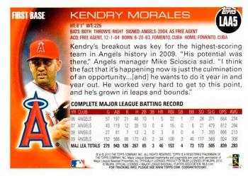 2010 Topps Los Angeles Angels #LAA5 Kendry Morales Back