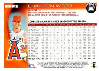2010 Topps Los Angeles Angels #LAA7 Brandon Wood Back