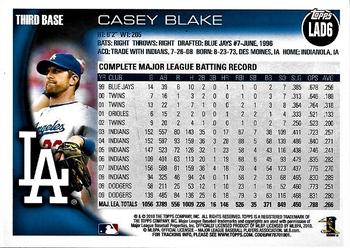 2010 Topps Los Angeles Dodgers #LAD6 Casey Blake Back