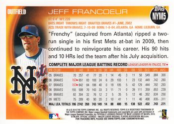 2010 Topps New York Mets #NYM5 Jeff Francoeur Back