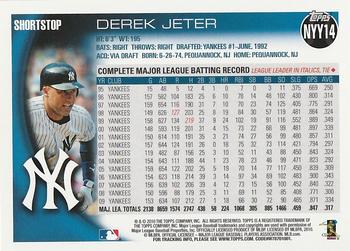 2010 Topps New York Yankees #NYY14 Derek Jeter Back