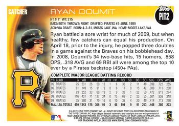 2010 Topps Pittsburgh Pirates #PIT2 Ryan Doumit Back
