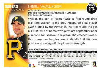 2010 Topps Pittsburgh Pirates #PIT4 Neil Walker Back