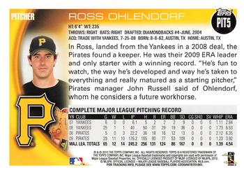 2010 Topps Pittsburgh Pirates #PIT5 Ross Ohlendorf Back
