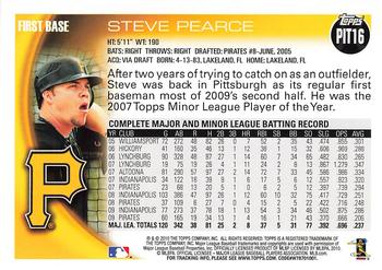 2010 Topps Pittsburgh Pirates #PIT16 Steve Pearce Back