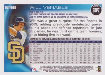 2010 Topps San Diego Padres #SDP7 Will Venable Back