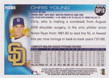2010 Topps San Diego Padres #SDP10 Chris Young Back