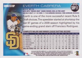 2010 Topps San Diego Padres #SDP11 Everth Cabrera Back
