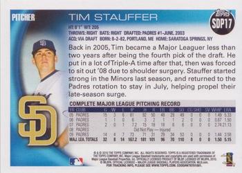 2010 Topps San Diego Padres #SDP17 Tim Stauffer Back