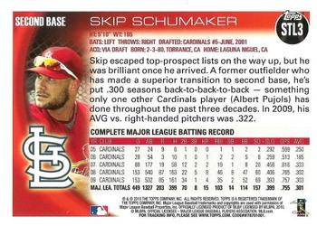 2010 Topps St. Louis Cardinals #STL3 Skip Schumaker Back