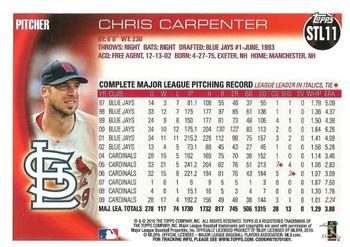 2010 Topps St. Louis Cardinals #STL11 Chris Carpenter Back