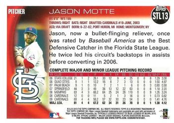 2010 Topps St. Louis Cardinals #STL13 Jason Motte Back
