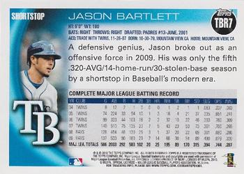 2010 Topps Tampa Bay Rays #TBR7 Jason Bartlett Back