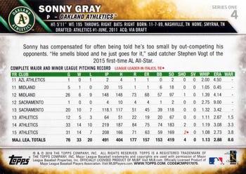 2016 Topps #4 Sonny Gray Back