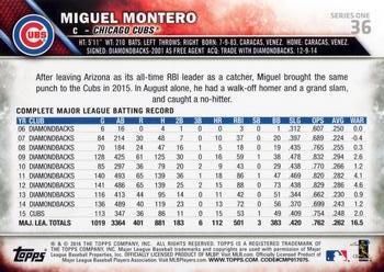 2016 Topps #36 Miguel Montero Back
