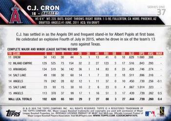 2016 Topps #37 C.J. Cron Back