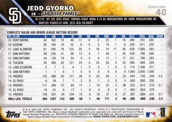 2016 Topps #40 Jedd Gyorko Back