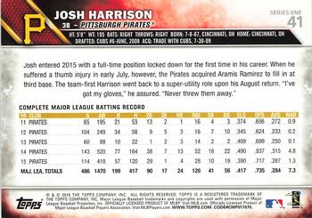 2016 Topps #41 Josh Harrison Back