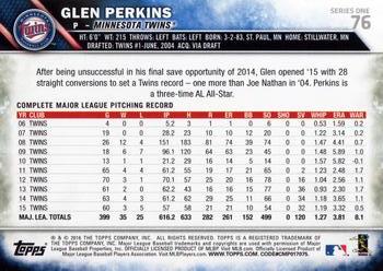 2016 Topps #76 Glen Perkins Back